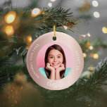 Rose Goldröte Foto Süß 16 Keramik Ornament<br><div class="desc">Eine klassische Rose Gold,  Farbverlauf rot. Weißer Text. Personalisieren und fügen Sie einen Namen,  Datum,  Alter und Foto.</div>