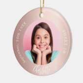 Rose Goldröte Foto Süß 16 Keramik Ornament (Links)