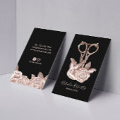 Rose Goldschere & Blume Friseur Stylist Salon Visitenkarte
