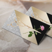 Rose & Goldschere Moderne Friseurstylistin Visitenkarte