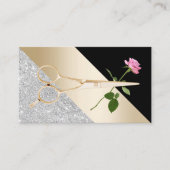 Rose & Goldschere Moderne Friseurstylistin Visitenkarte (Vorderseite)
