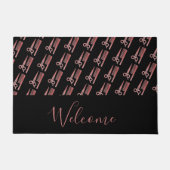 Rose Goldschere und Kammerschwarz Fußmatte (Vorderseite)