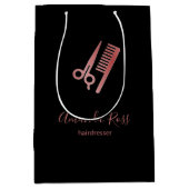 Rose Goldschere und Kammerschwarz Mittlere Geschenktüte (Vorderseite)