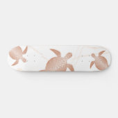 Rose Goldschildkröte Weißmarmor Skateboard (Horizontal)