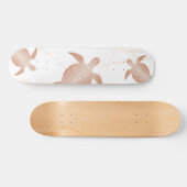 Rose Goldschildkröte Weißmarmor Skateboard (Horizontal)