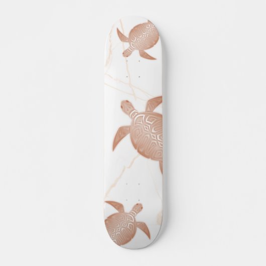 Rose Goldschildkröte Weißmarmor  Skateboard (Vorne)