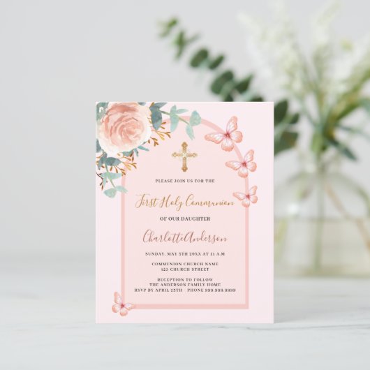 Rose Goldschmetterlinge Blumenbogen Erste Kommune (Stehend Vorderseite)