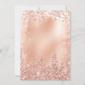 Rose Goldschnee Pine Weihnachtsfest Einladung (Rückseite)