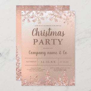 Rose Goldschneedecke - Metallkonzern Weihnachten Einladung