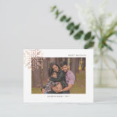 Rose Goldschneeflocken Foto Postkarte (Stehend Vorderseite)