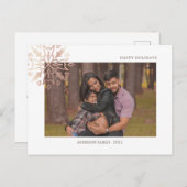 Rose Goldschneeflocken Foto Postkarte (Vorne/Hinten)