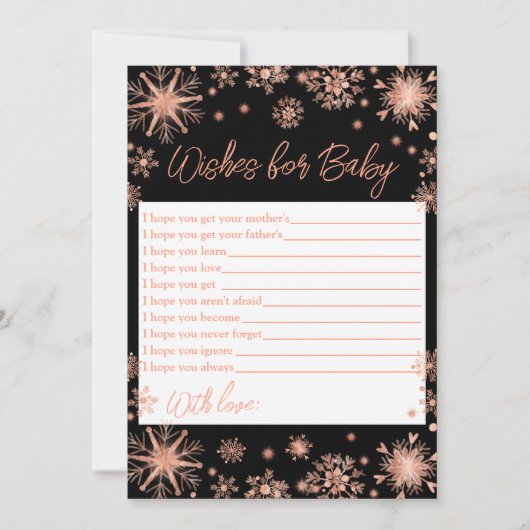 Rose Goldschneeflocken für Baby Einladung (Vorderseite)