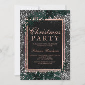 Rose Goldschrift Blattschalkboard Weihnachten Einladung (Vorderseite)