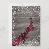 Rose Goldschrift Rotes Blattschnee Weihnachten Einladung (Rückseite)