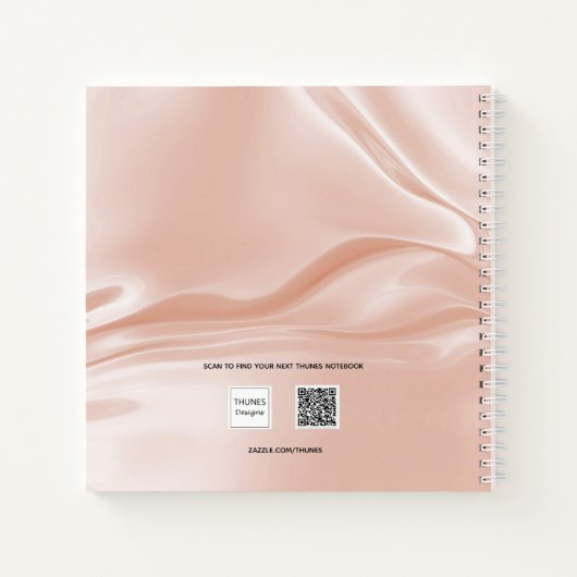 Rose Goldseide Satin Notizblock (Rückseite)