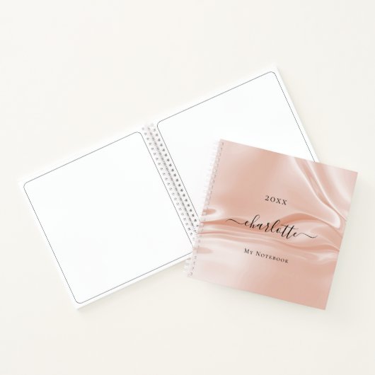 Rose Goldseide Satin Notizblock (Innenseite)