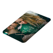 Rose Goldskript Foto Hochzeit speichern Sie das Da Magnet (Linke Seite)