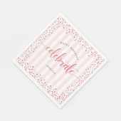 Rose Goldskript Glitzer Dot Serviette (Ecke)