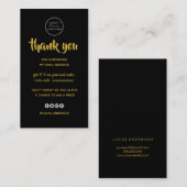 Rose goldskript Herz schwarz Logo Bestellung Viele Visitenkarte (Vorne/Hinten)