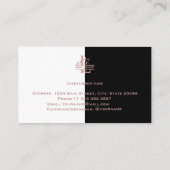 Rose Goldsplit Custom Monogram Letter L N N O P Visitenkarte (Rückseite)