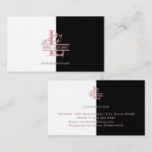 Rose Goldsplit Custom Monogram Letter L N N O P Visitenkarte (Vorne/Hinten)