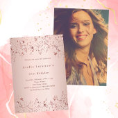 Rose Goldstars Foto Luxus Geburtstag Einladung