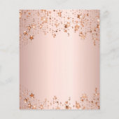 Rose Goldsterne Budget Einladung zur Hochzeit Flyer (Hinten)