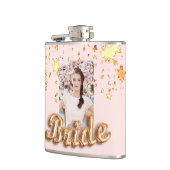 Rose Goldsterne glänzen Foto Flachmann (Links)