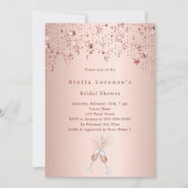Rose Goldsterne jubeln Brautparty Einladung (Vorderseite)