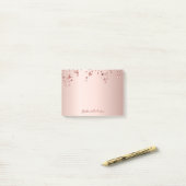 Rose Goldsterne Post-it Klebezettel (Auf Schreibtisch)