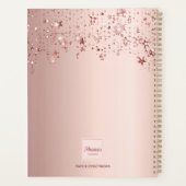 Rose Goldsterne Rosa Funkelmonogramm Planer (Rückseite)