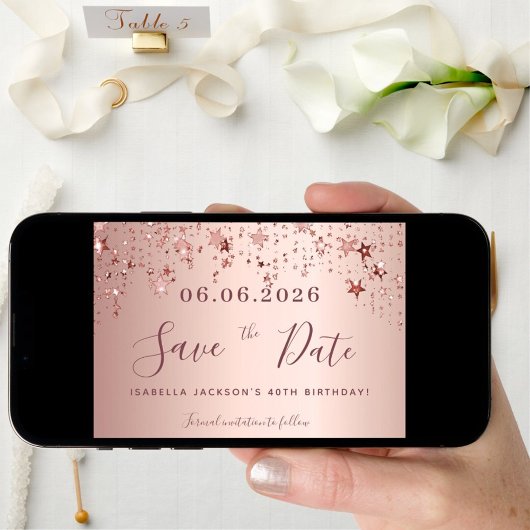 Rose: Goldsterne Save the Date