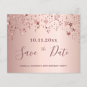 Rose Goldsterne Save the Date zum Geburtstag