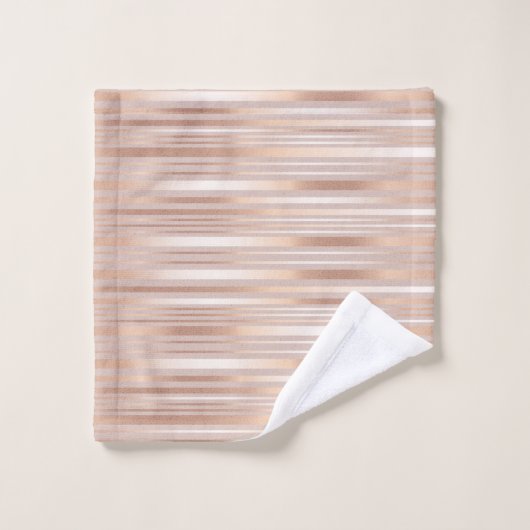 Rose Goldstreifen Badhandtuch Set (Waschlappen)