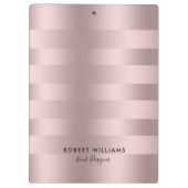 Rose-Goldstreifen Klemmbrett (Rückseite)