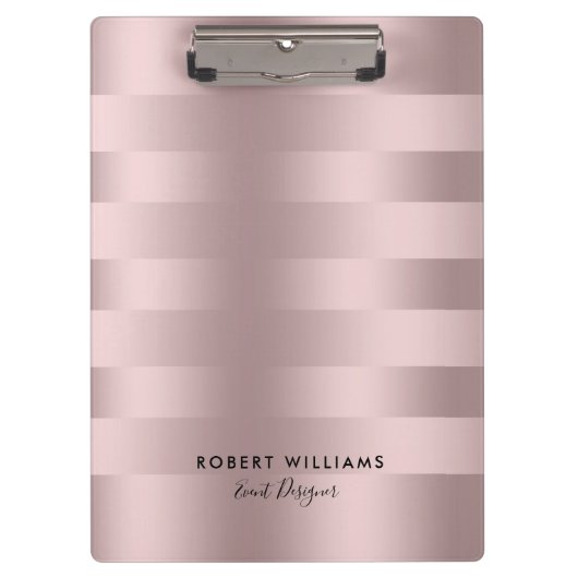 Rose-Goldstreifen Klemmbrett (Vorderseite)