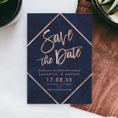 Rose Goldstreifen marineblaue Hochzeit speichern d Save The Date