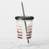 Rose Goldstreifen mit Monogramm Acryltrinkbecher (Links)