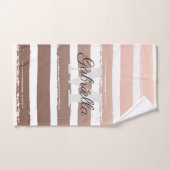 Rose Goldstreifen mit Monogramm Badhandtuch Set (Handtuch)