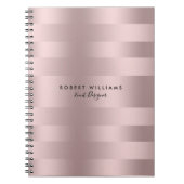 Rose-Goldstreifen Notizblock (Vorderseite)