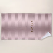 Rose-Goldstreifen Strandtuch (Vorderseite)