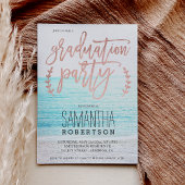 Rose Goldtypografie Beach Graduierungsparty Einladung