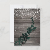 Rose Goldtypografie Blatt Schneeflocken uAwg Hochz RSVP Karte (Rückseite)