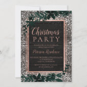 Rose Goldtypografie Blattschneeflocken Weihnachten Einladung (Vorderseite)