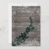 Rose Goldtypografie Blattschneewood Weihnachten Einladung (Rückseite)