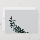 Rose Goldtypografie Blumengrau Hochzeitslandschaft Einladung (Rückseite)