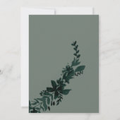 Rose Goldtypografie Blumengrün Hochzeit Einladung (Rückseite)