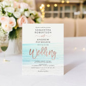 Rose Goldtypografie Strand Foto Budget Hochzeit