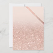 Rose Goldtypografie Streifen Glitzer rot Sweet 16 Einladung (Rückseite)