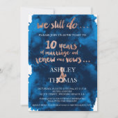 Rose Goldtypografie versprechen Verlängerung 10 Ja Einladung (Vorderseite)